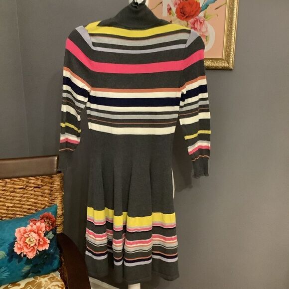 Maeve for Anthropologie Gray Striped Sweater Dress - Picture 6 of 8